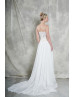 Spaghetti Straps Ivory Lace Chiffon Split Wedding Dress